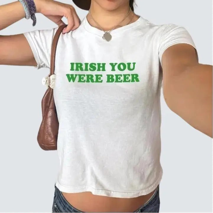 Irish You Were Beer Baby Funny St Patricks Day Shirt Lucky Shirt Her St Paddys Day Shirt Irish Baby Shamrock T-Shirts, Hoodie, Sweatshirt