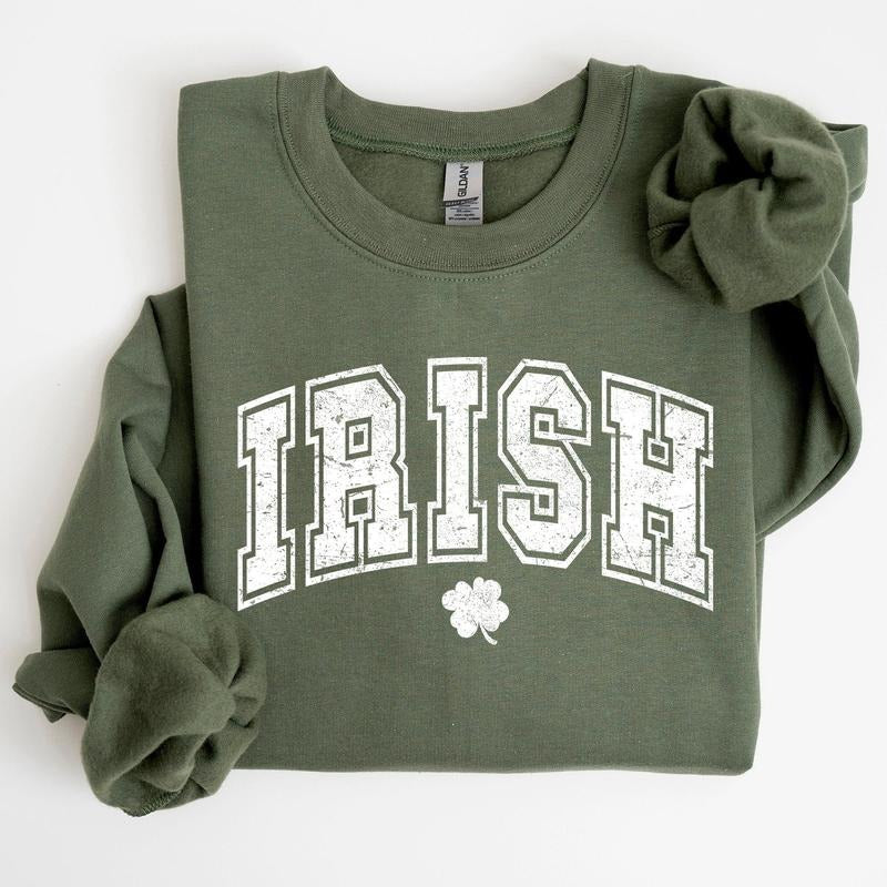 Irish, Retro Collegiate, St Patrick's Day Sweatshirt T-Shirts, Hoodie | GrindPrints.com
