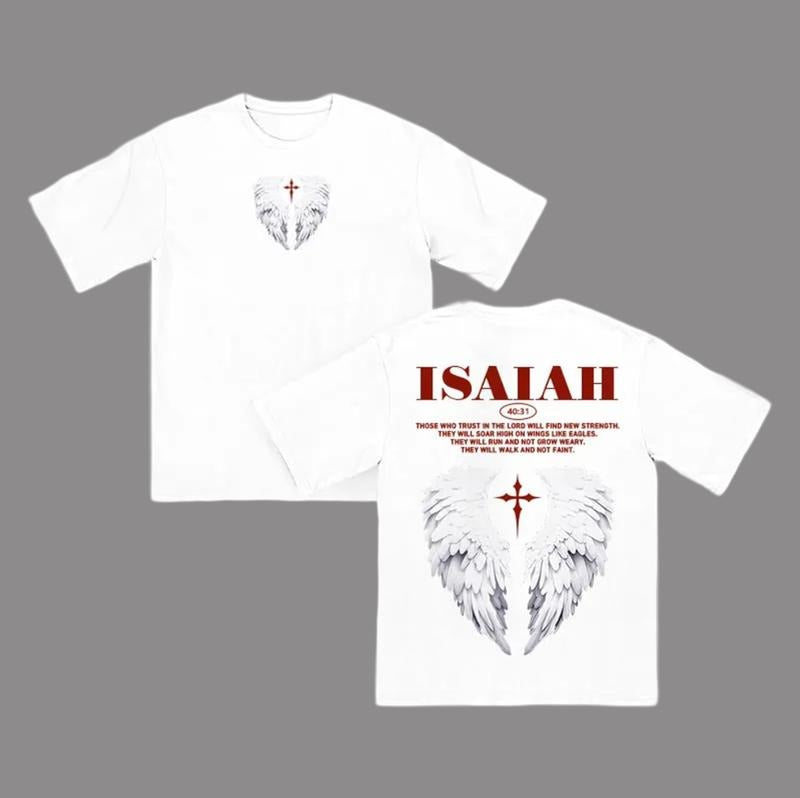 Isaiahh 40:31 Angel Wings Y2k Clothing Graphic Tees Oversized Top Streetwear Hoodie, Sweatshirt | GrindPrints.com