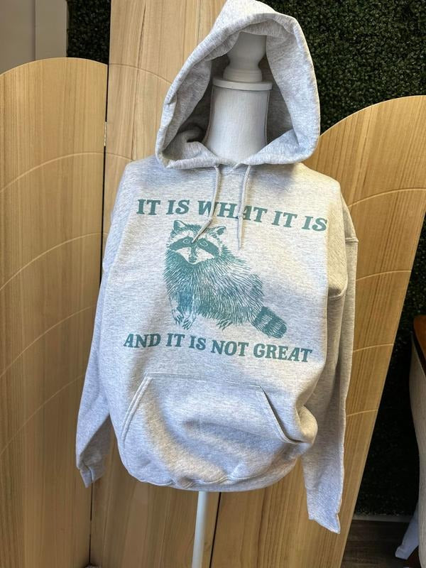 It Is What It Is And It Is Not Great - HOODIE VERSION - Trash Panda Sweatshirt T-Shirts | GrindPrints.com