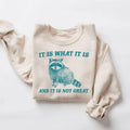Is What Is Is Not Great Raccoon Shirt Mental Health Meme Funny T-Shirts, Hoodie, Sweatshirt