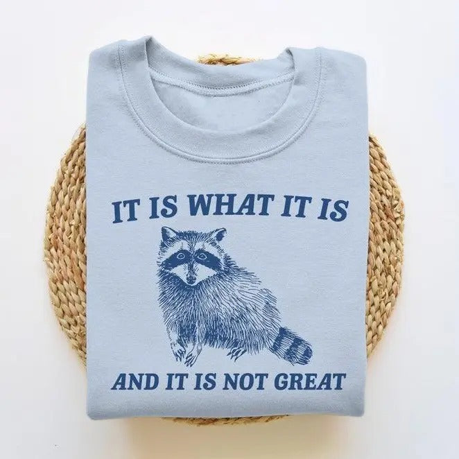 It Is What It Is And It Is Not Great, Funny Sweatshirt T-Shirts, Hoodie | GrindPrints.com