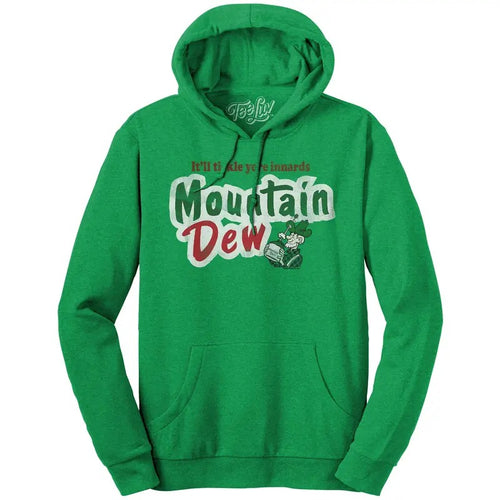 It'll Tickle Your Innards Mt Dew Pullover Hooded Sweatshirt - Green T-Shirts, Hoodie | GrindPrints.com