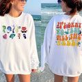 It's Okay Sweatshirt - White Casual Sweatshirt with Colorful Graphic Design, Featuring Various Characters, Ideal for...