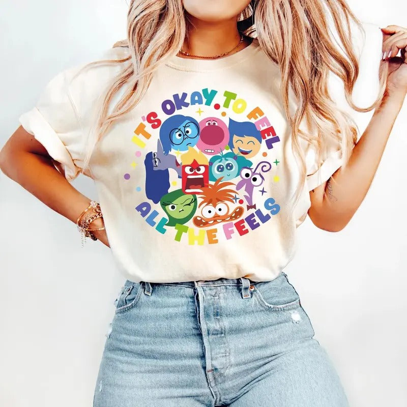 It's Okay To Feel All The Feels Shirt, Therapy Sweatshirt, Teacher Unisex Shirt, Gift For Teacher, BCBA Tee, Speech...