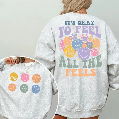 It's Okay To Feel All The Feels shirt, Mental Health shirt, Inclusion Shirt, Speech Therapy Shirt, BCBA Shirt, RBT...