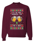 It's The Most Wonderful Time for a Beer Ugly Christmas Sweater Unisex Hoodie Graphic Sweatshirt Clothes Menswear Clothes...