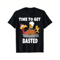 It's time to have a men's T-shirt with a Thanksgiving beer turkey pattern as a gift. - 220g 100% cotton T-shirt made in...