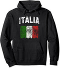 Italia Hoodie | Unisex Hooded Sweatshirt | FAST SHIPPING - Vintage Distressed Italian Flag T-Shirts | GrindPrints.com