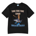 Italian Brainrot Tralalero Tralala Tung Tung Tung Sahur Funny Meme T-shirt Men Women Fashion Loose T Shirts 100% Cotton...