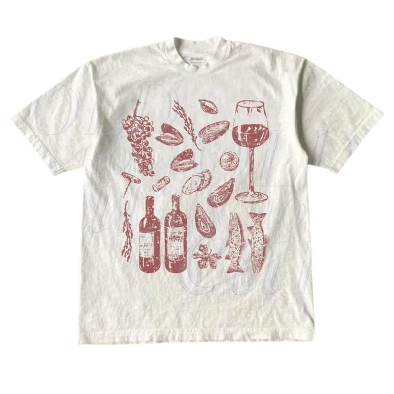Italian Summer Girl Vintage T Shirt, Retro Italy Women Shirt, Ocean Wine Grapes Tee, Tomate Soft Girl Unisex Adult T...