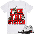 J D 12 Red Taxi Shirt To Match Sneaker Fuch The System color white Hoodie, Sweatshirt | GrindPrints.com