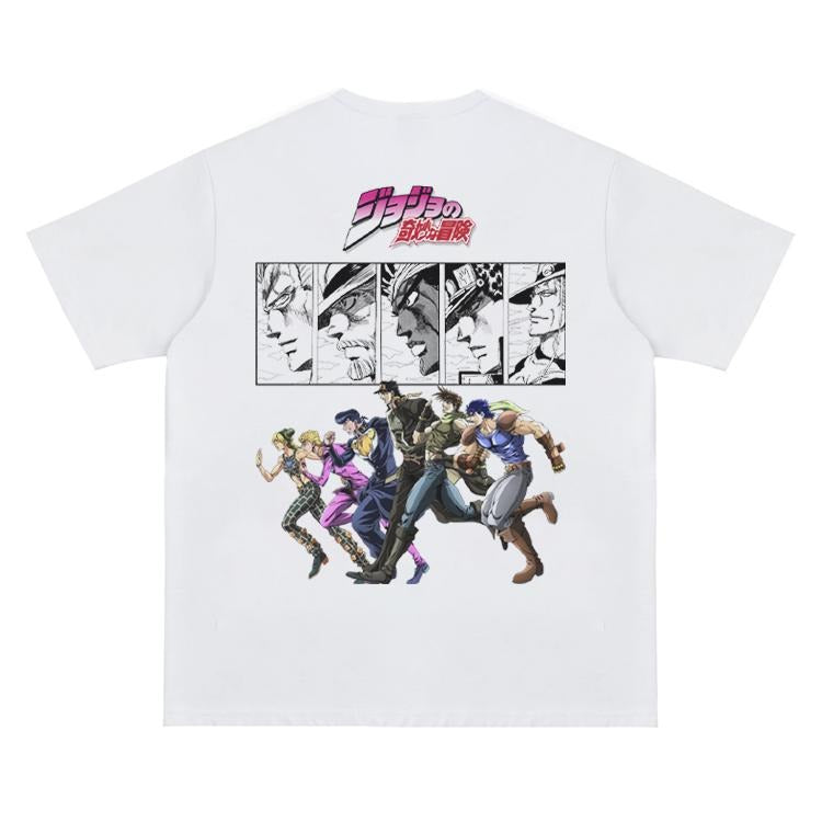 JOJO "Joestar Family" Vintage Oversized Tee Anime T-shirt 100% Cotton Original Design Men's Top for Fans Hoodie, Sweatshirt