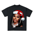 JT Kitty Santa Hat Big Face T-shirt, Rap Hip Hop Tee Santa Merry Christmas Hoodie, Sweatshirt | GrindPrints.com