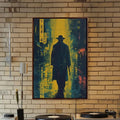 Japanese Gangster Mafia Art Print, Dark Art, Dark Dystopian Comic Art, Framed and Printed Canvas Art, Noir City Art,...