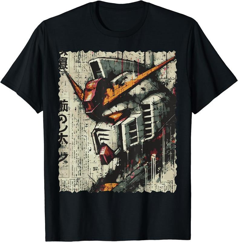 Japanese Mecha Robot Head Vintage Anime Art T-Shirt | Unisex Cotton Tee Gift, Crewneck, Short Sleeve Hoodie, Sweatshirt