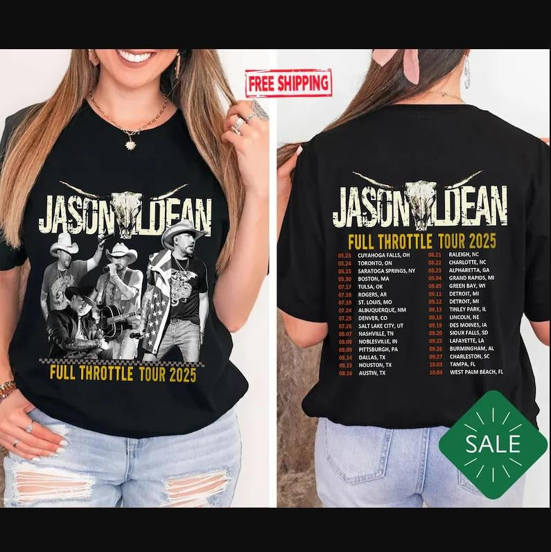 Jason Full Throttle 2025 Shirt, Country Music Concert Tee Fans Gift Country Music Shirt Hoodie, Sweatshirt | GrindPrints.com