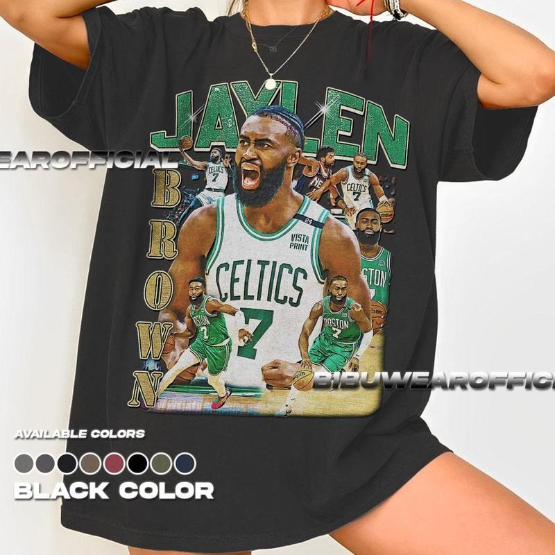 Jaylen Brown Unisex Heavy Cotton T-Shirt - Basketball Fan Apparel, Player Gift, Celtics Team T-Shirt, Sports Fashion,...