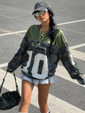 Jersey Shirt Long Sleeve Y2K Oversized V Neck Mesh Sport Graphic Tee Tops Hoodie, Sweatshirt | GrindPrints.com