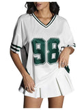 Jersey Shirts for Women Graphic Number Shirt Soccer Jersey Summer Oversized T Shirts Tops Tennis Attire Workout Clothes...
