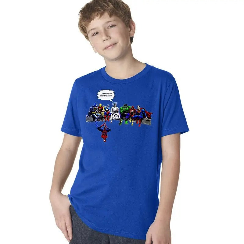 Jesus & Superheroes Original And That's How I Saved The World Kids T-Shirt Hoodie, Sweatshirt | GrindPrints.com