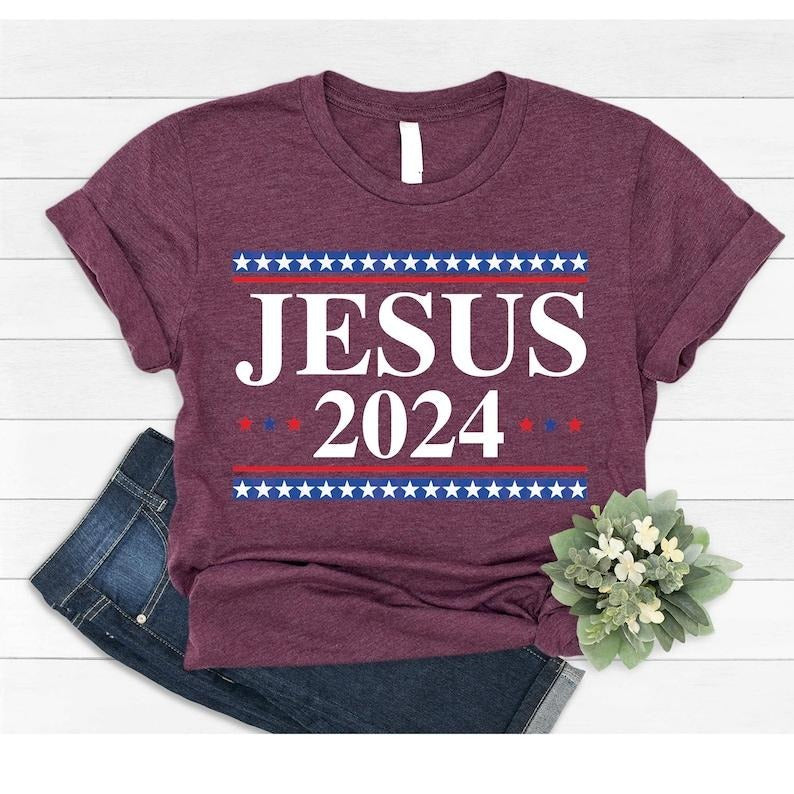Jesus 2024 Vote Shirt, Jesus 2024 Sweatshirt, Political T-shirts, Unisex Jesus Lover Shirt, Trendy Christian  T-shirt,...