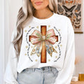 Jesus Christmas Coquette Bow Shirt, Christian Christmas Seatwer, Christmas Cross, Nativity Scene, Bible Verse, Pink Xmas...
