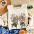 Jesus Christmas Coquette Bow Sweatshirt, Christian Christmas Shirt, Nativity Scene Shirt, Baby Jesus Shirt, Pink...