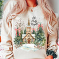 Jesus Christmas Sweatshirt, Coquette Christmas Tree Shirt, Oh Holy Night Shirt, Hand Drawn, Christian Christmas, Adore...