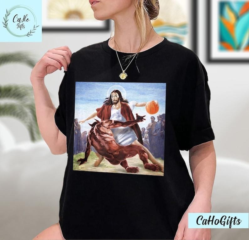 Jesus Crossing Christian T-Shirt, Jesus Shirt, Jesus Basketball  sweater Hoodie, Sweatshirt | GrindPrints.com