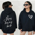 Jesus Has My Back Hoodie, Jesus Hoodie, Christian Hoodie, Religious Hoodie, Faith Hoodie, Church Hoodie, Bible Hoodie,...
