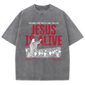 Jesus Is Alive Washed T-Shirt, Christian Jesus  t shirts, Vintage 90s Graphic Tee Gift Cotton Top Womenswear Bottom...