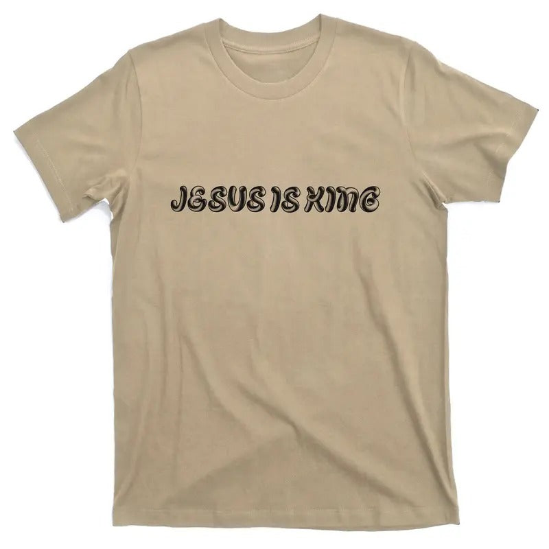Jesus Is King Embossed Christian T-Shirt for Men - Simple Faith Design Hoodie, Sweatshirt | GrindPrints.com