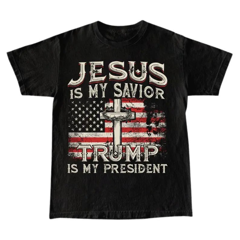 Jesus Is My Savior Trump Is My President T-shirt, American Flag Tshirt, Donald Trump Tshirt, America, Freedom, Trump 2024...