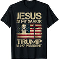 Jesus Is My Savior Trump Is My President Trump 2024 USA Flag T-Shirt made in usa Hoodie, Sweatshirt | GrindPrints.com
