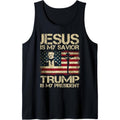 Jesus Is My Savior Trump Is My President Trump 2024 USA Flag Tank Top Made USA T-Shirts, Hoodie, Sweatshirt