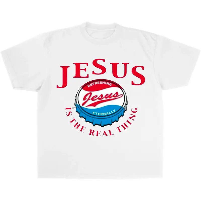 Jesus Is Refreshing, Vintage Graphic Tee, Jesus Tshirt, Unisex Cotton Crewneck T-Shirt