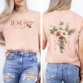 Jesus Is The Light, Floral Cross, Christian, Jesus, Gospel, Faith, Saved Tshirt, Women's Comfort Colors Tee Hoodie,...