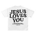 Jesus Loves You Words Print Short Sleeve T-Shirt, god apparel, christian clothing Hoodie, Sweatshirt | GrindPrints.com