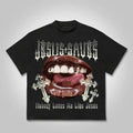 Jesus Saves Lips Cross Casual Graphic T-Shirt Y2K Clothing Graphic Tee Cotton Top Streetwear Hoodie, Sweatshirt