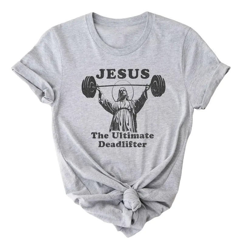 Jesus The Ultimate Deadlifter Shirt, Funny Easter T Shirts, Adults Women Men Ladies Tshirt, Christian Catholic Faith,...
