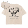 Jesus The Ultimate Deadlifter Washed T-Shirt, Christian t shirts, Vintage 90s Graphic Tee, Gift Top Womenswear Cotton...