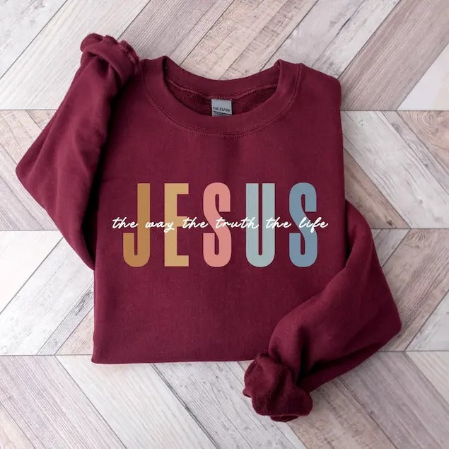 Jesus Way Truth Life Religious Faith Christian Bible Verse Jesus Lover Hoodiestyle{N002}2 T-Shirts, Hoodie, Sweatshirt