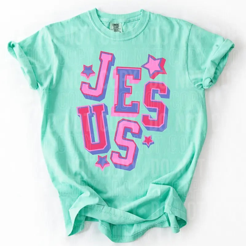 Jesus Varsity Lettering DTF Transfers - THIS IS NOT A SHIRT Hoodie, Sweatshirt | GrindPrints.com