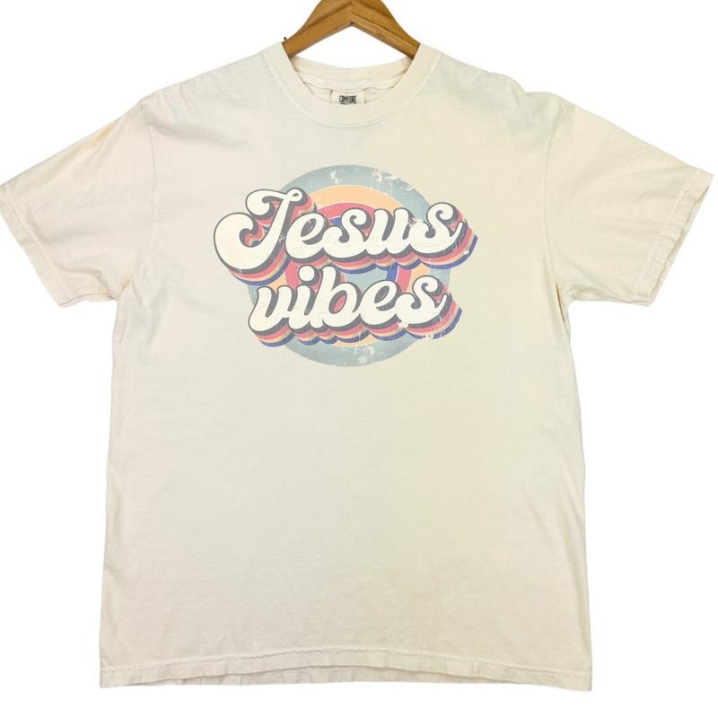 Jesus Vibes Retro Comfort Colors T-Shirt Hoodie, Sweatshirt | GrindPrints.com