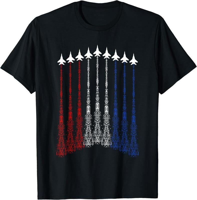 Jets 4th July USA Patriotic Cotton Short Sleeve T-Shirts, Hoodie, Sweatshirt