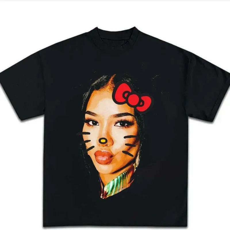 Jhene Kitty Big Face T-shirt, Rap Hip Hop Tee Hoodie, Sweatshirt | GrindPrints.com