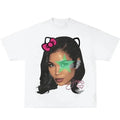 Jhene Kitty Rap Tee Cotton Womenswear Casual Crewneck Top Hoodie, Sweatshirt | GrindPrints.com
