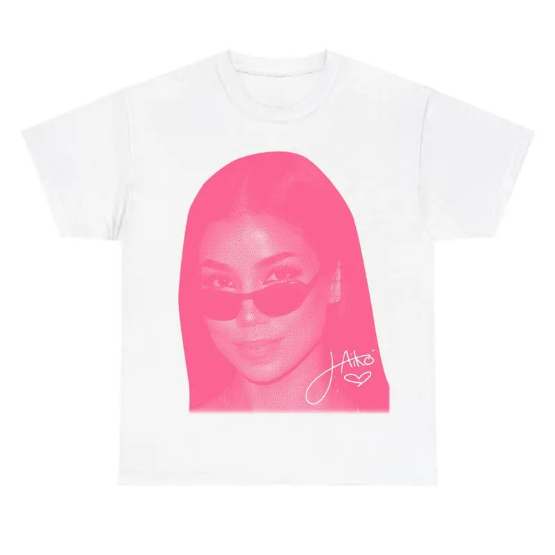Jhene Pink White T-Shirt for Men - Classic Cotton Tee Hoodie, Sweatshirt | GrindPrints.com