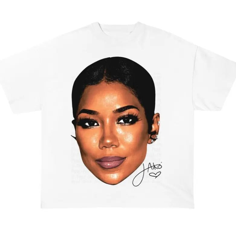 Jhenee Big Facee White Tee, Jhene T-Shirt Hoodie, Sweatshirt | GrindPrints.com